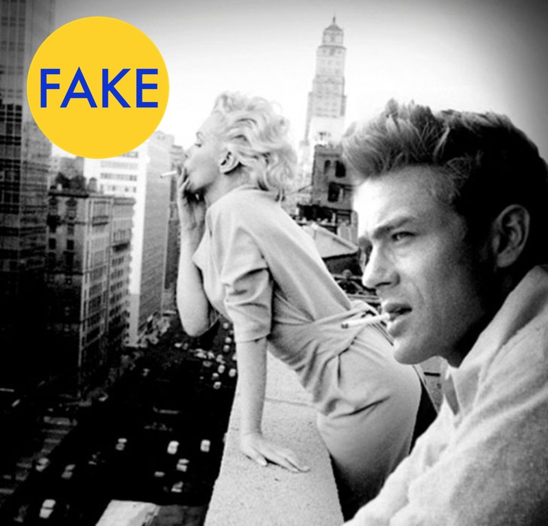 Photoshopped image of Marilyn Monroe and James Dean (Twitter)